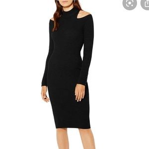 Karen Millen black knit cold shoulder dress NWOT
